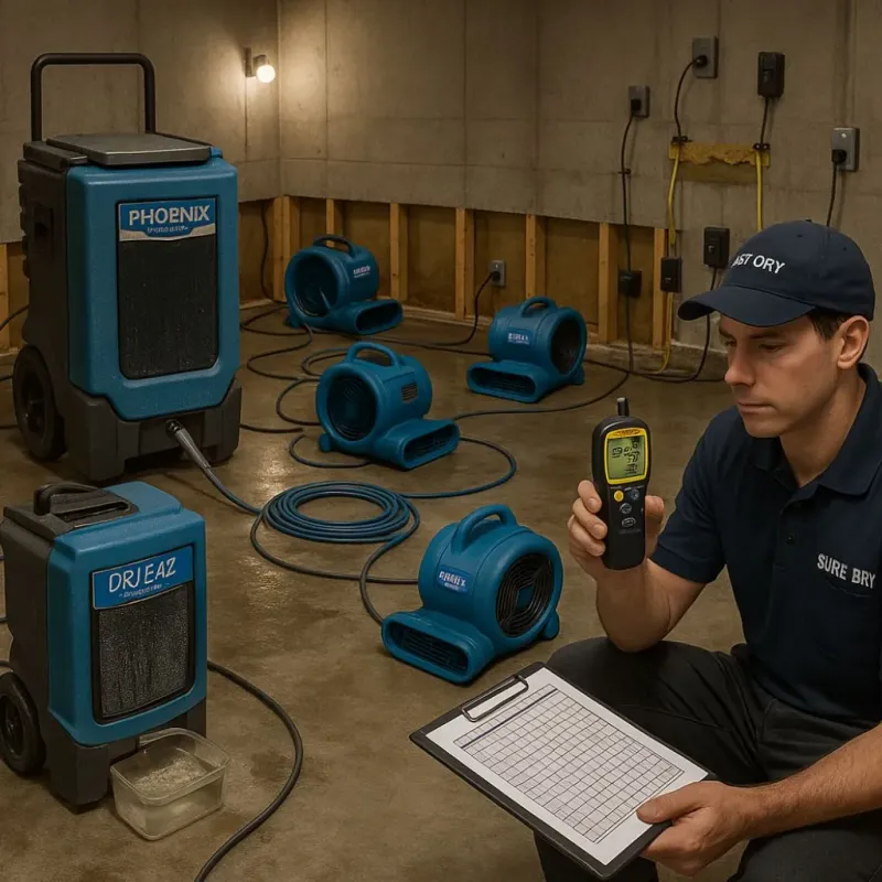 Structural Drying and Dehumidification process in Algood, TN